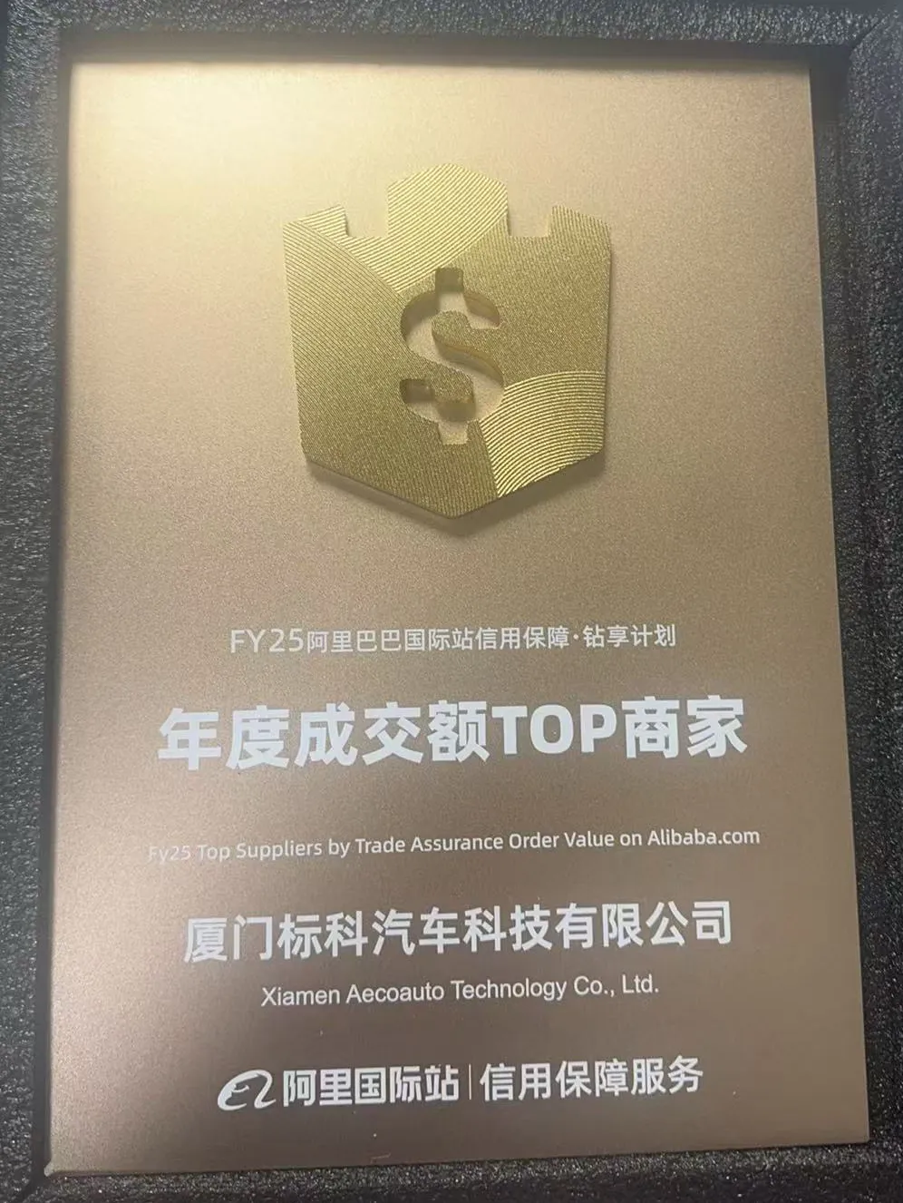 Gratulationes ad Xiamen Aecoauto Technology Co., Ltd. Factorum Fy25 Top Suppliers per Trade Assurance Order Value in Alibaba.com
